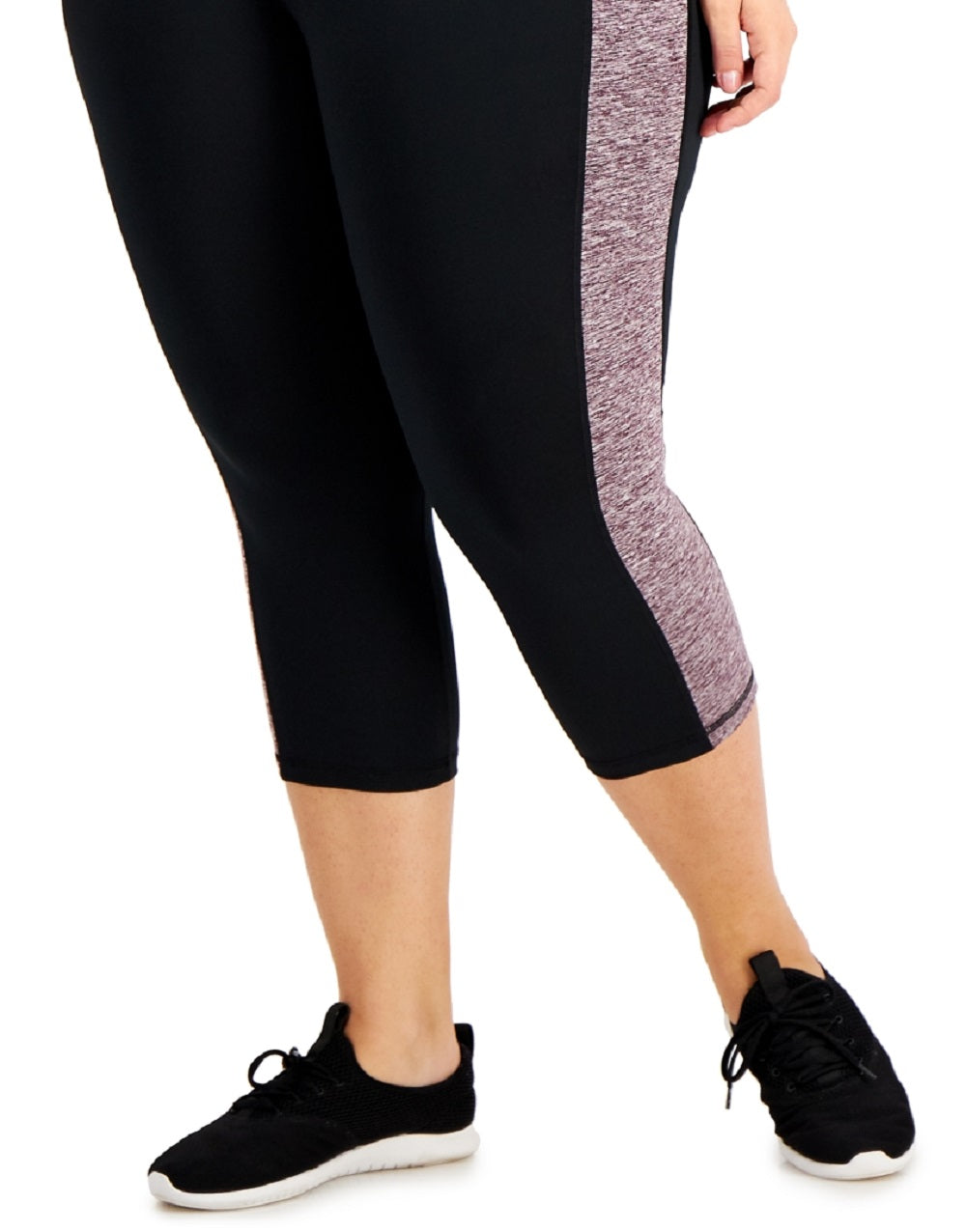 ID Ideology Women's Colorblocked Capri Leggings Black Size 4X