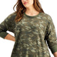 Id Ideology Women's Plus Camo-Print Sweatshirt Green Size 1X