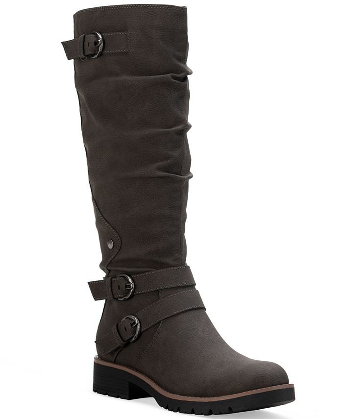 Sun + Stone Women's Brinley Strapped Lug Sole Boots Gray Size 9 M