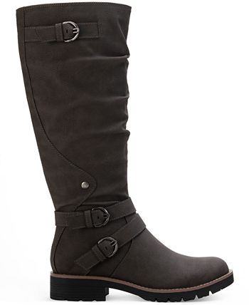 Sun + Stone Women's Brinley Strapped Lug Sole Boots Gray Size 9 M