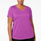 Ideology Women's Plus Rapidry V Neck Performance T-Shirt Purple Size 1X