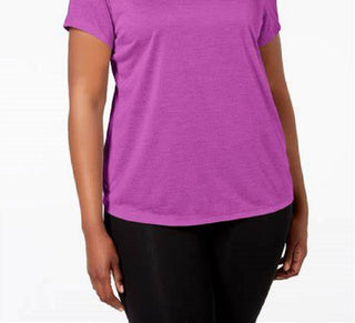 Ideology Women's Plus Rapidry V Neck Performance T-Shirt Purple Size 1X