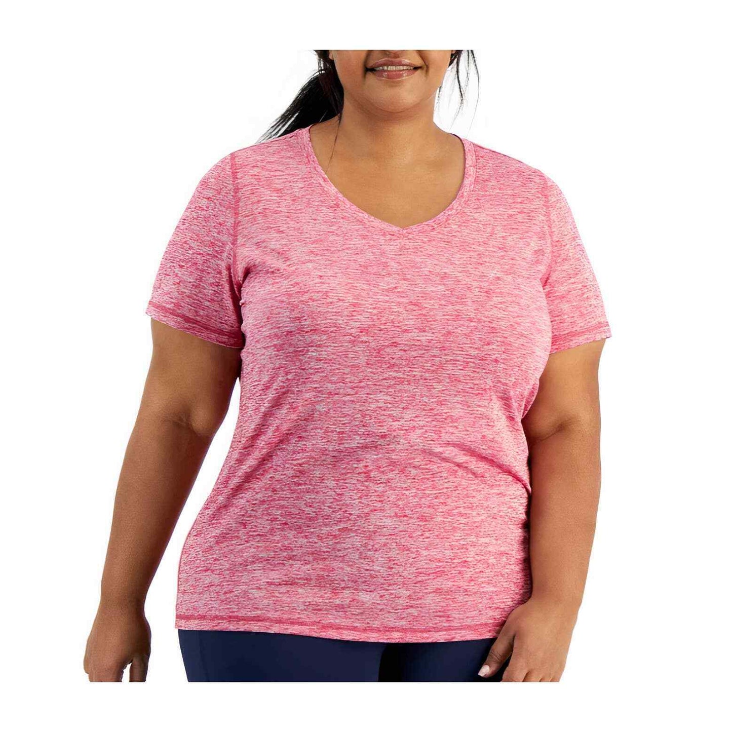 ID Ideology Women's Rapidry V Neck Performance T-Shirt Wine Size 4X