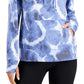 Ideology Women's Pocketed Drawstring Thumbhole Cuffs Printed Long Sleeve Hoodie Top Blue Size X-Small