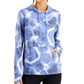 Ideology Women's Pocketed Drawstring Thumbhole Cuffs Printed Long Sleeve Hoodie Top Blue Size X-Small
