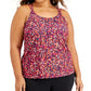 Ideology Women's Plus Printed Performance Tank Pink Size 2X