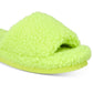 INC International Concepts Women's Dinnaa Cozy Faux Fur Slide Slippers Green Size 9 M