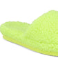 INC International Concepts Women's Dinnaa Cozy Faux Fur Slide Slippers Green Size 9 M