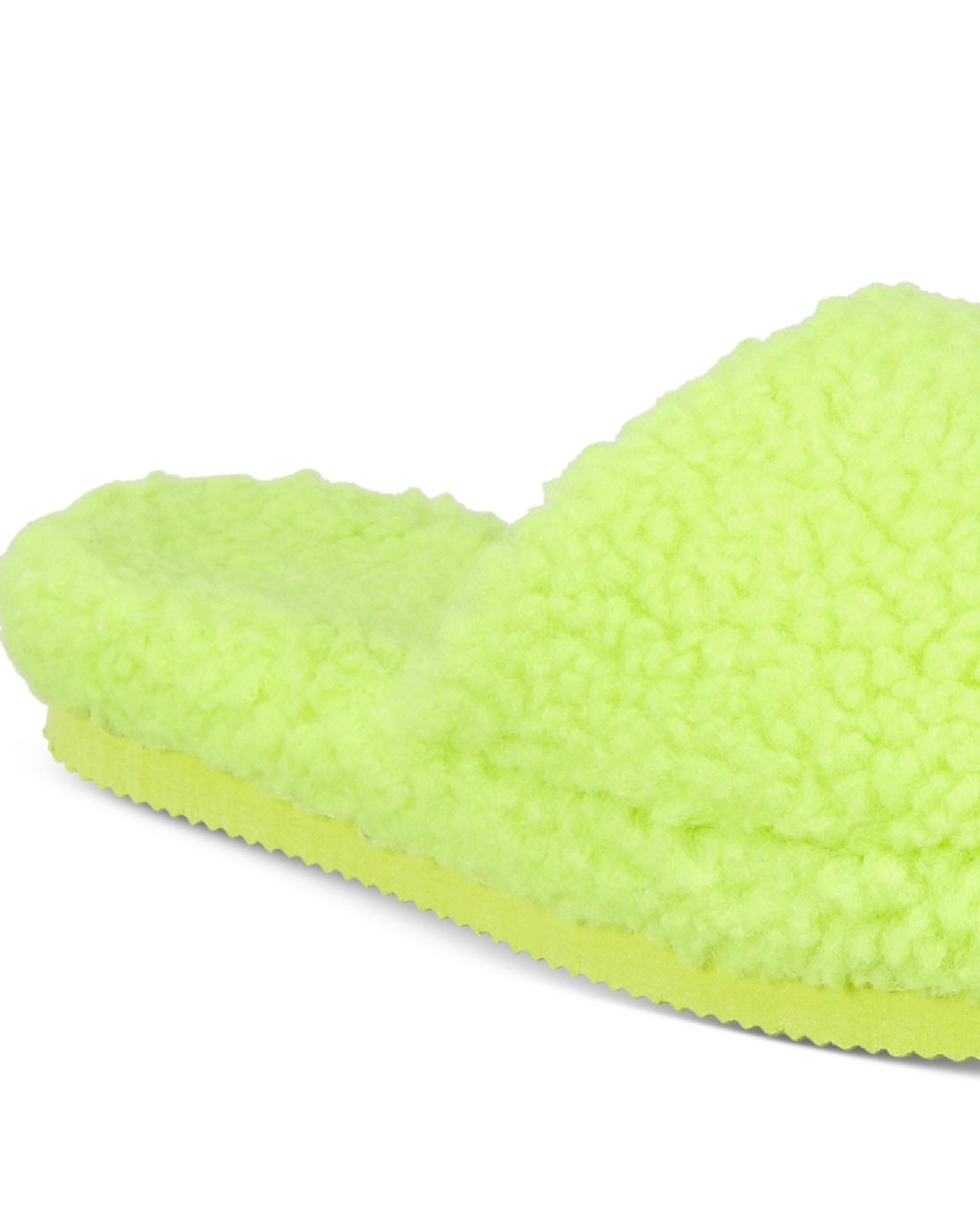 INC International Concepts Women's Dinnaa Cozy Faux Fur Slide Slippers Green Size 9 M