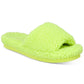 INC International Concepts Women's Dinnaa Cozy Faux Fur Slide Slippers Green Size 9 M