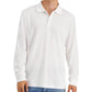 Alfani Men's Regular Fit Solid Long Sleeve Supima Polo Shirt White Size X-Large