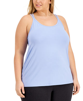 Ideology Women's Plus Strappy Tank Top Purple Size 2X