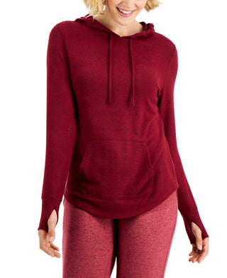 Ideology Women's Mushy Knit Hoodie Red Size X-Small