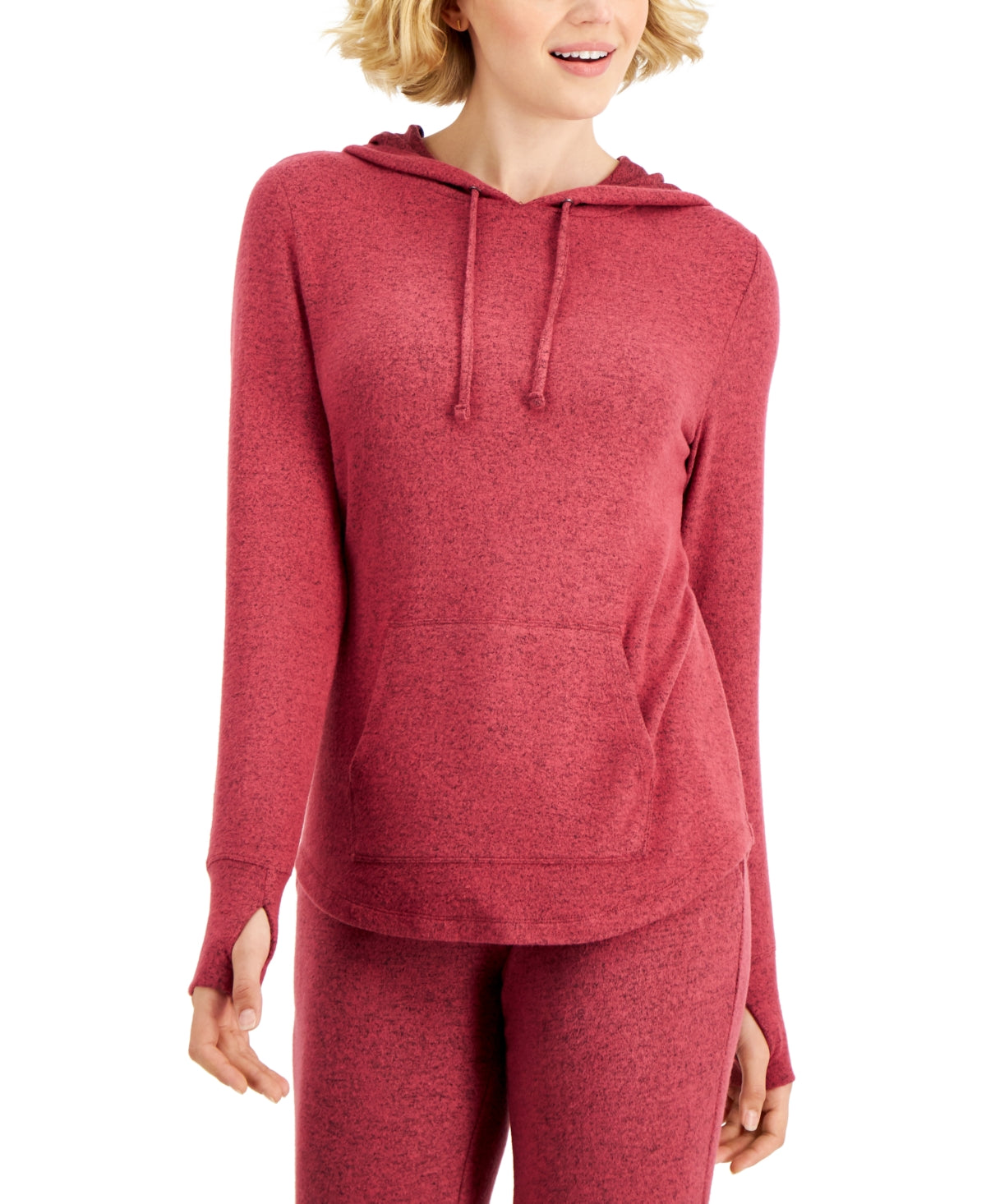 Id Ideology Women's Mushy Knit Hoodie Red Size Medium