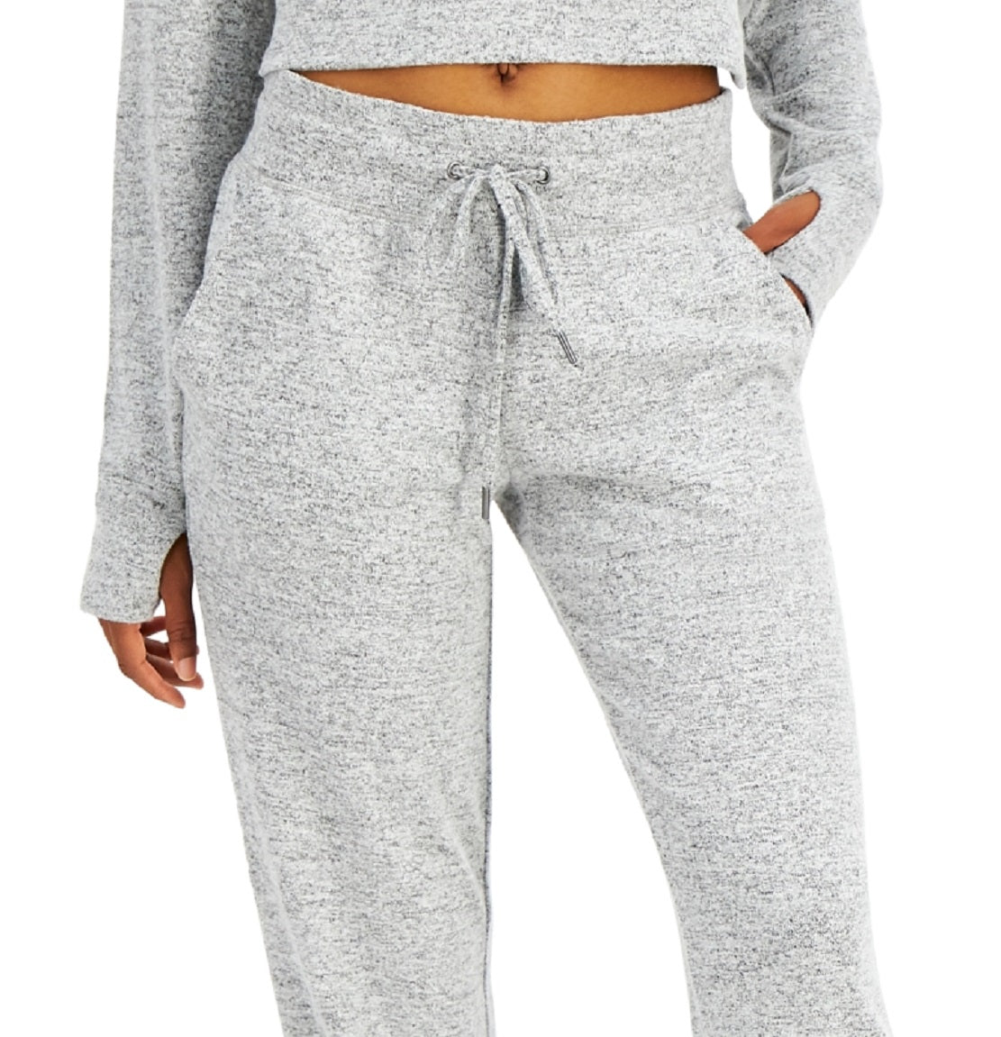 ID Ideology Women's Mushy Knit Joggers Gray Size Large