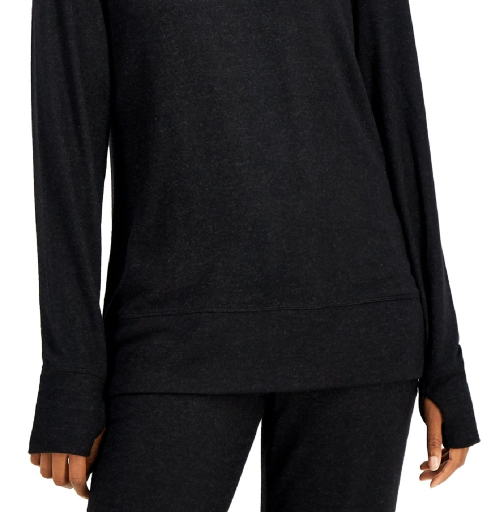 ID Ideology Women's Mushy Knit Cowlneck Top Black Size Small