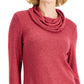 ID Ideology Women's Mushy Knit Cowlneck Top Red Size Medium