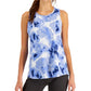 ID Ideology Women's Printed Tie Back Tank Top Blue Size Medium