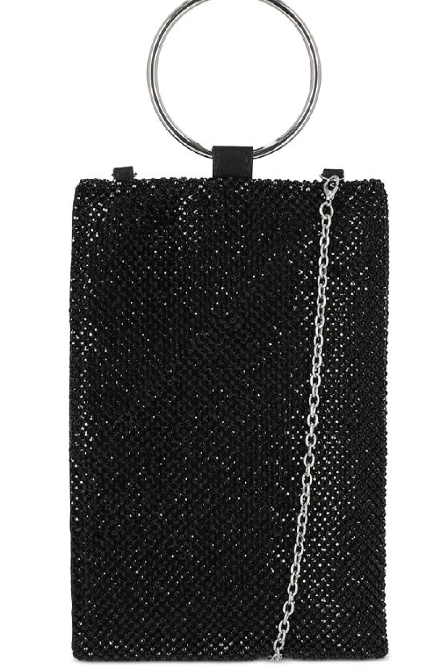 INC International Concepts Women's Molyy Embellished Bangle Party Pouch Black Size Regular