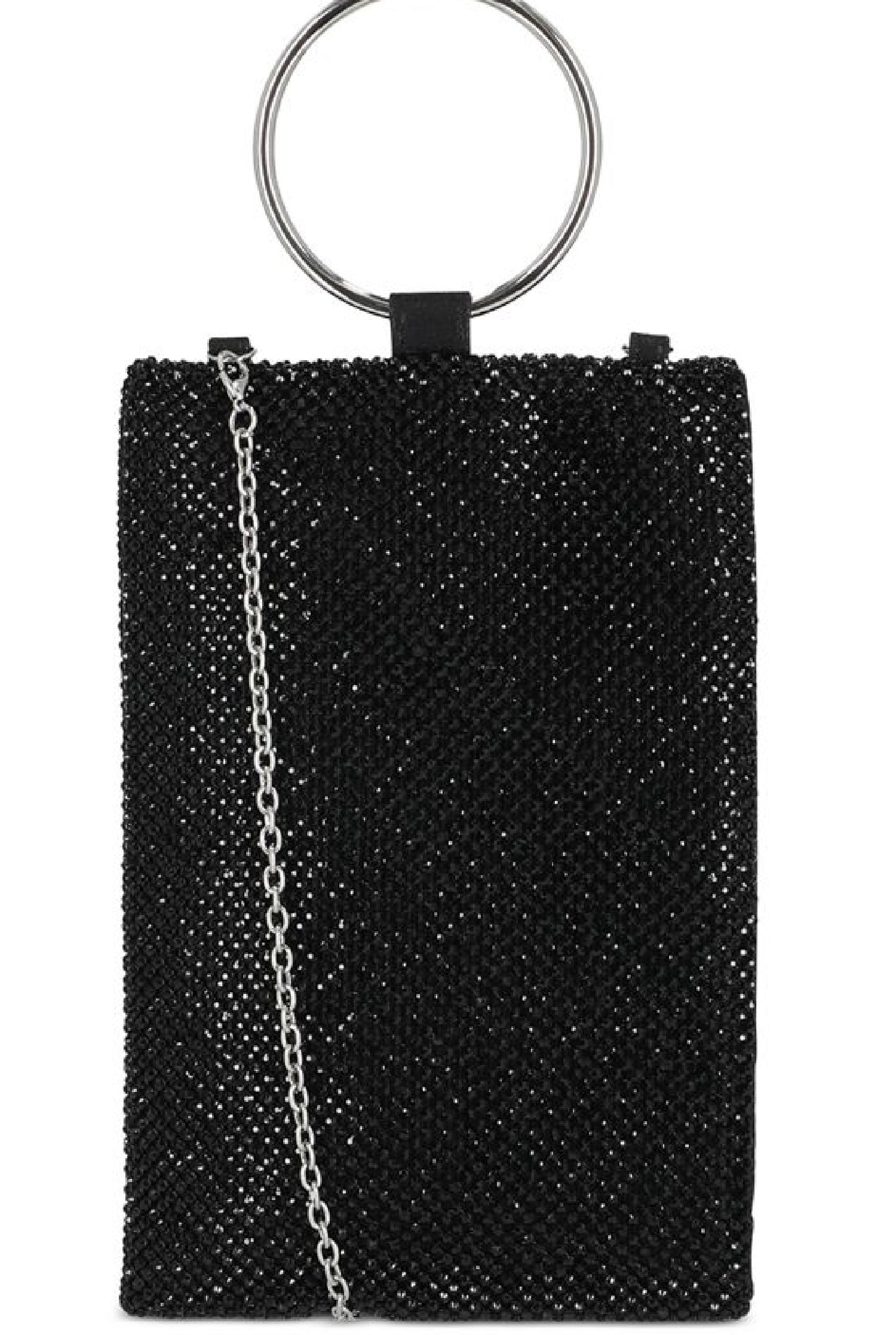 INC International Concepts Women's Molyy Embellished Bangle Party Pouch Black Size Regular