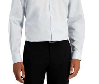 Club Room Men's Regular Fit Solid Dress Shirt Blue Size Medium