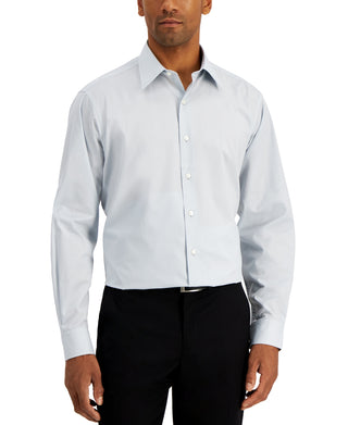 Club Room Men's Regular Fit Solid Dress Shirt Blue Size Medium