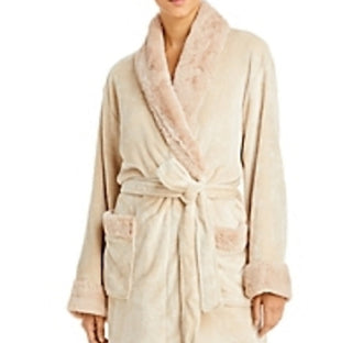 H Hudson Women's Faux Fur Robe Brown Size Large