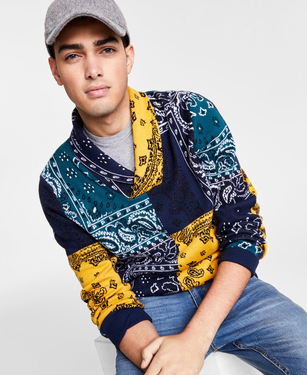 Sun + Stone Men's Adam Sweater Navy Size Medium