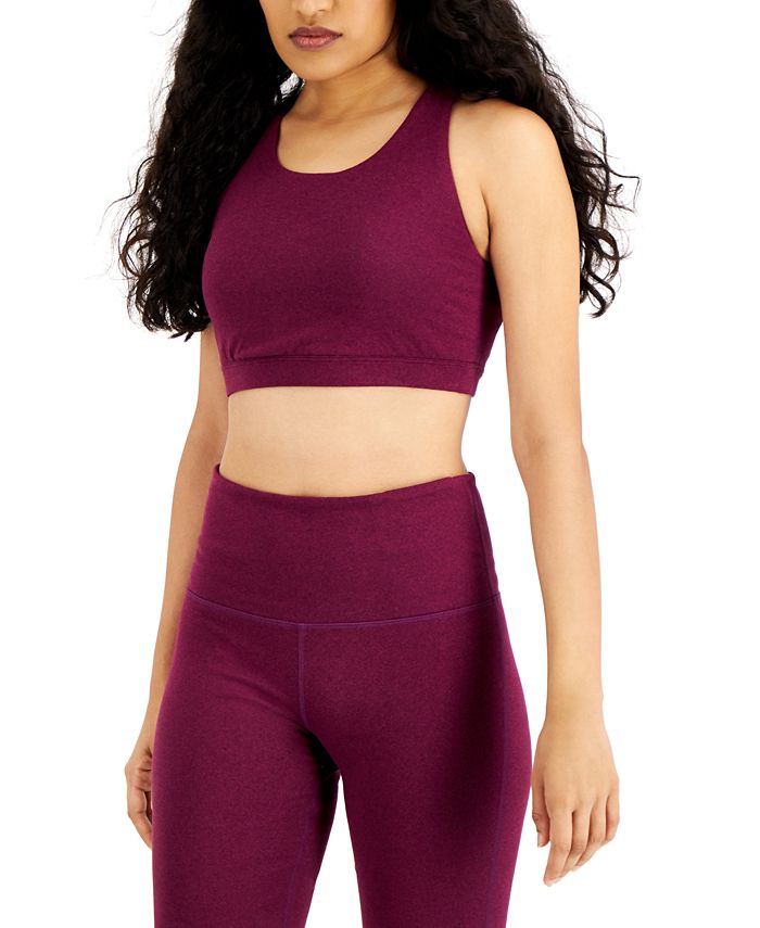 ID Ideology Women's Sweat Set Low Impact Sports Bra Purple Size X-Small