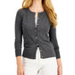 Charter Club Women's Button Cardigan Gray Size Medium