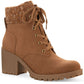 Sun + Stone Women's Romina Lace Up Hiker Booties Brown Size 10 M