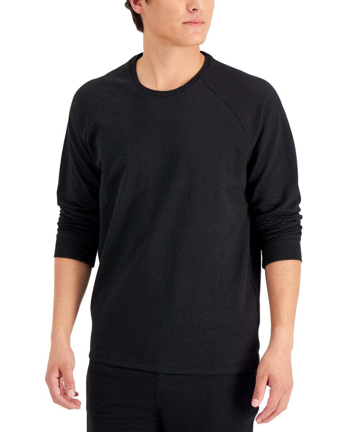 Alfani Men's Moisture Wicking Pajama Sweatshirt Black Size Medium