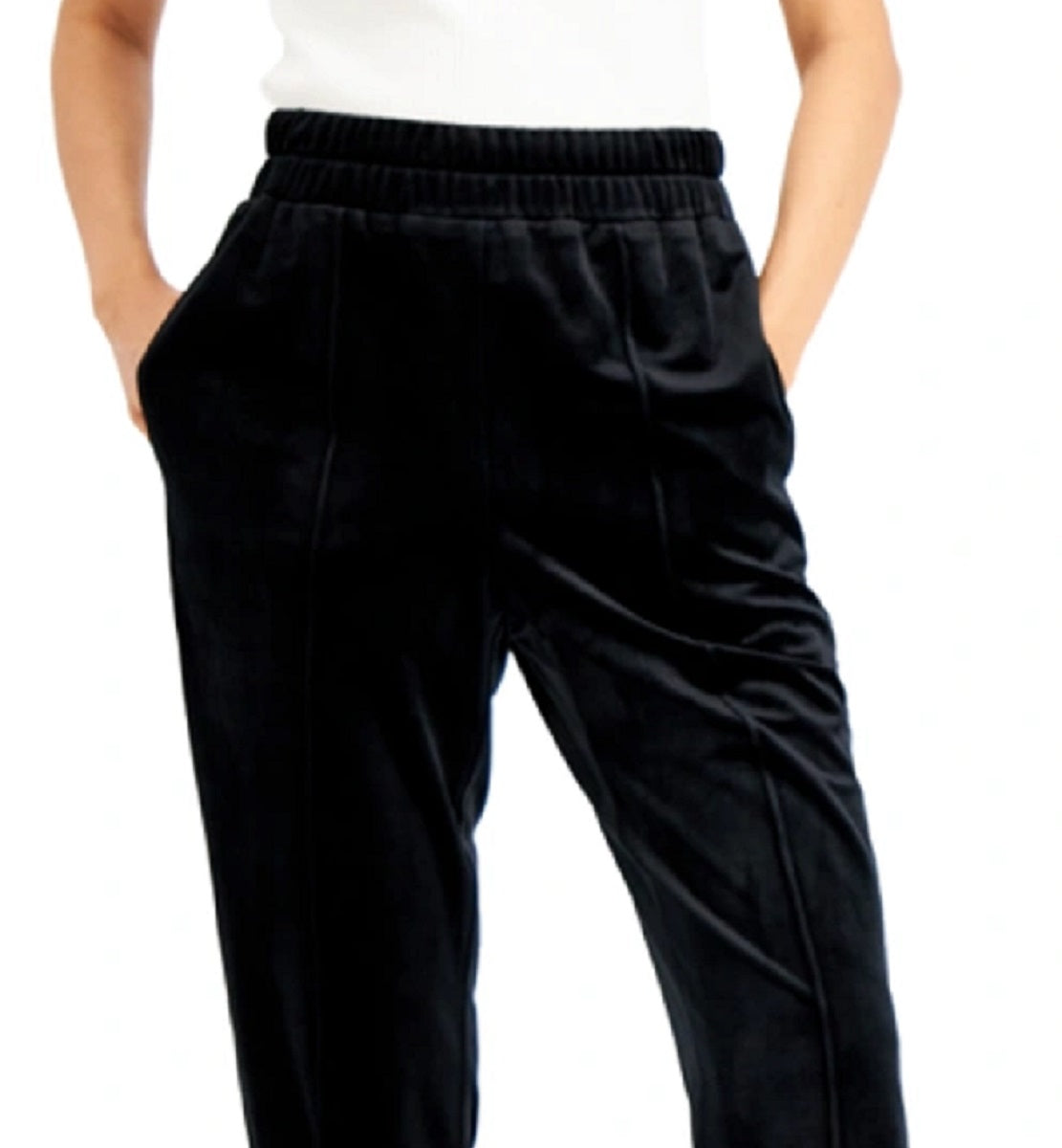 INC International Concepts Women's Velvet Jogger Pants Black Size Medium