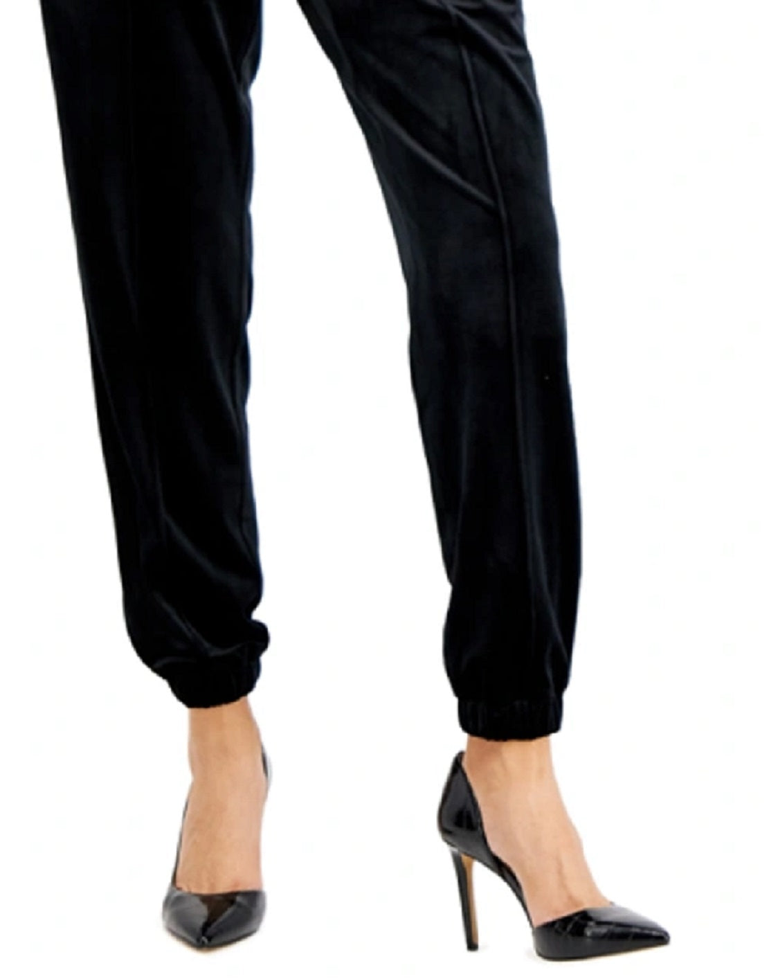 INC International Concepts Women's Velvet Jogger Pants Black Size Medium