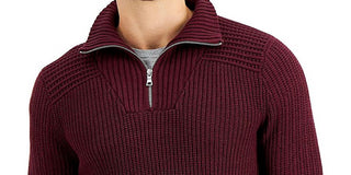 INC International Concepts Men's Matthew Quarter Zip Sweater Red Size X-Large