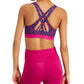 ID Ideology Women's Cheetah Print Strappy Medium Impact Sports Bra Purple Size XXL