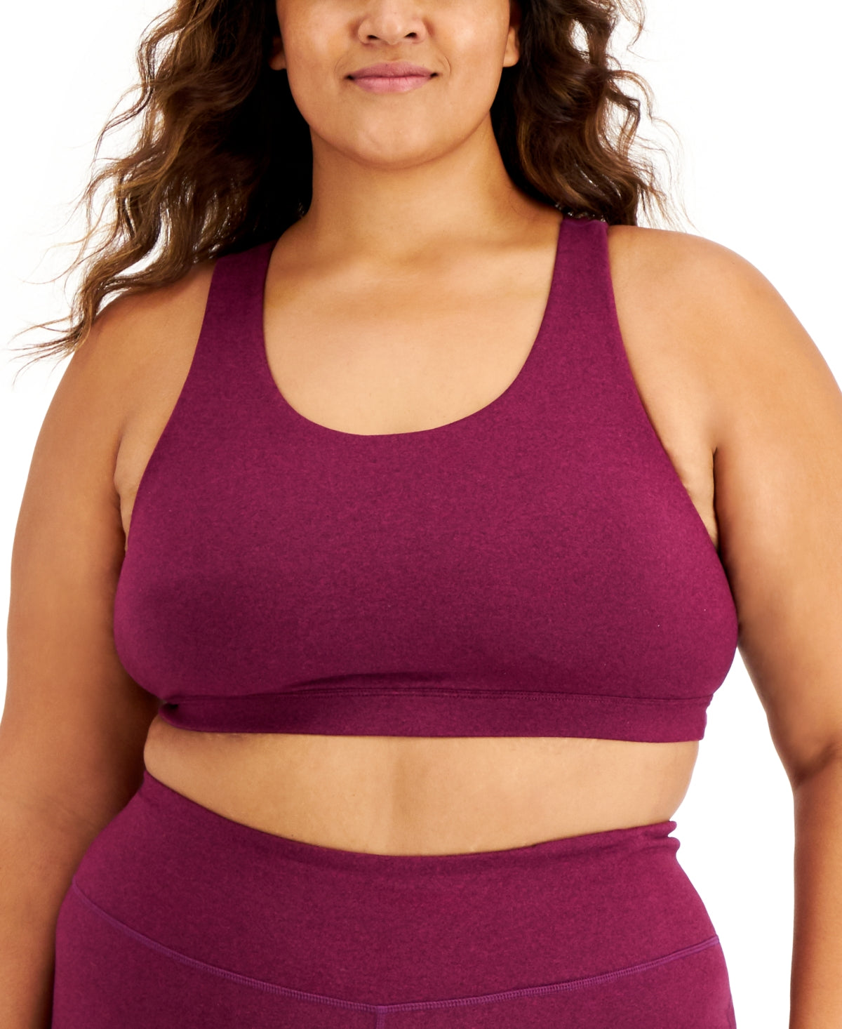 ID Ideology Women's Sweat Set Sports Bra Purple Size 1X