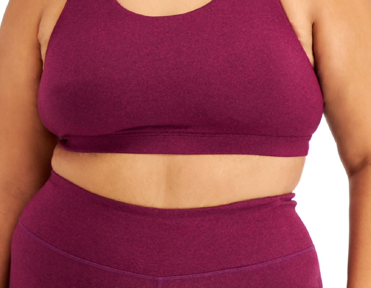 ID Ideology Women's Sweat Set Sports Bra Purple Size 1X