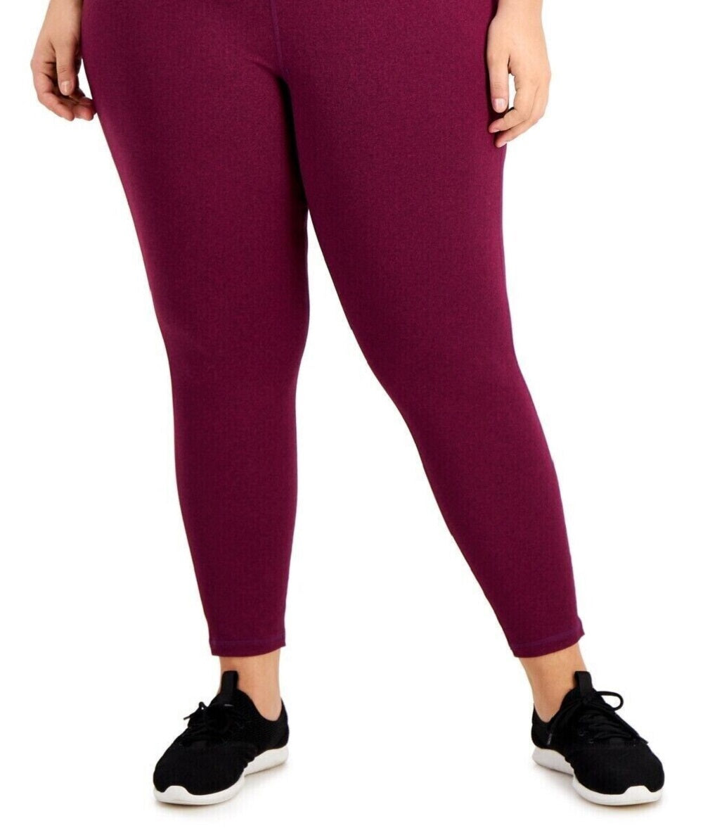 Id Ideology Women's Plus Sweat Set Leggings Purple Size 1X