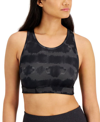 ID Ideology Women's Tie Dyed Reversible Sports Bra Black Size Medium