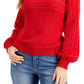 Charter Club Women's Mixed Knit Cowlneck Sweater Red Size X-Small