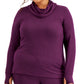 ID Ideology Women's Cowlneck Knit Top Purple Size 4X
