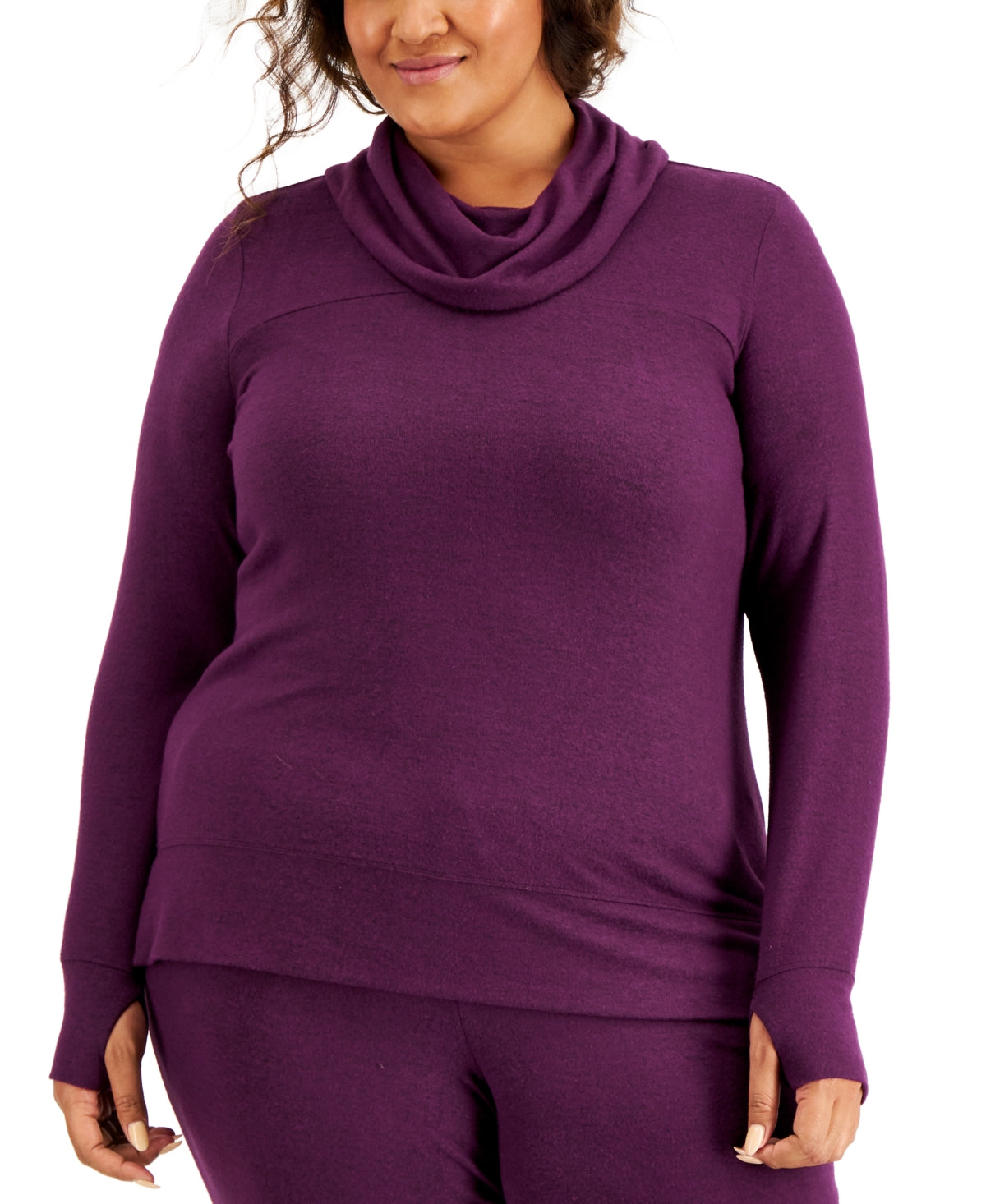 ID Ideology Women's Cowlneck Knit Top Purple Size 4X