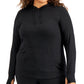 ID Ideology Women's Plus Knit Hoodie Black Size 1X