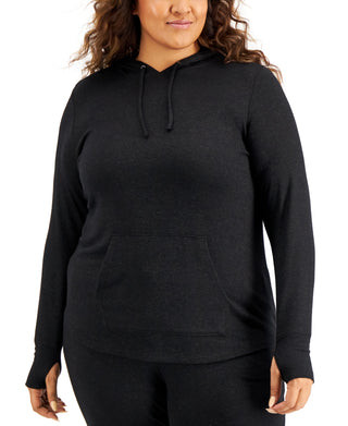ID Ideology Women's Plus Knit Hoodie Black Size 1X