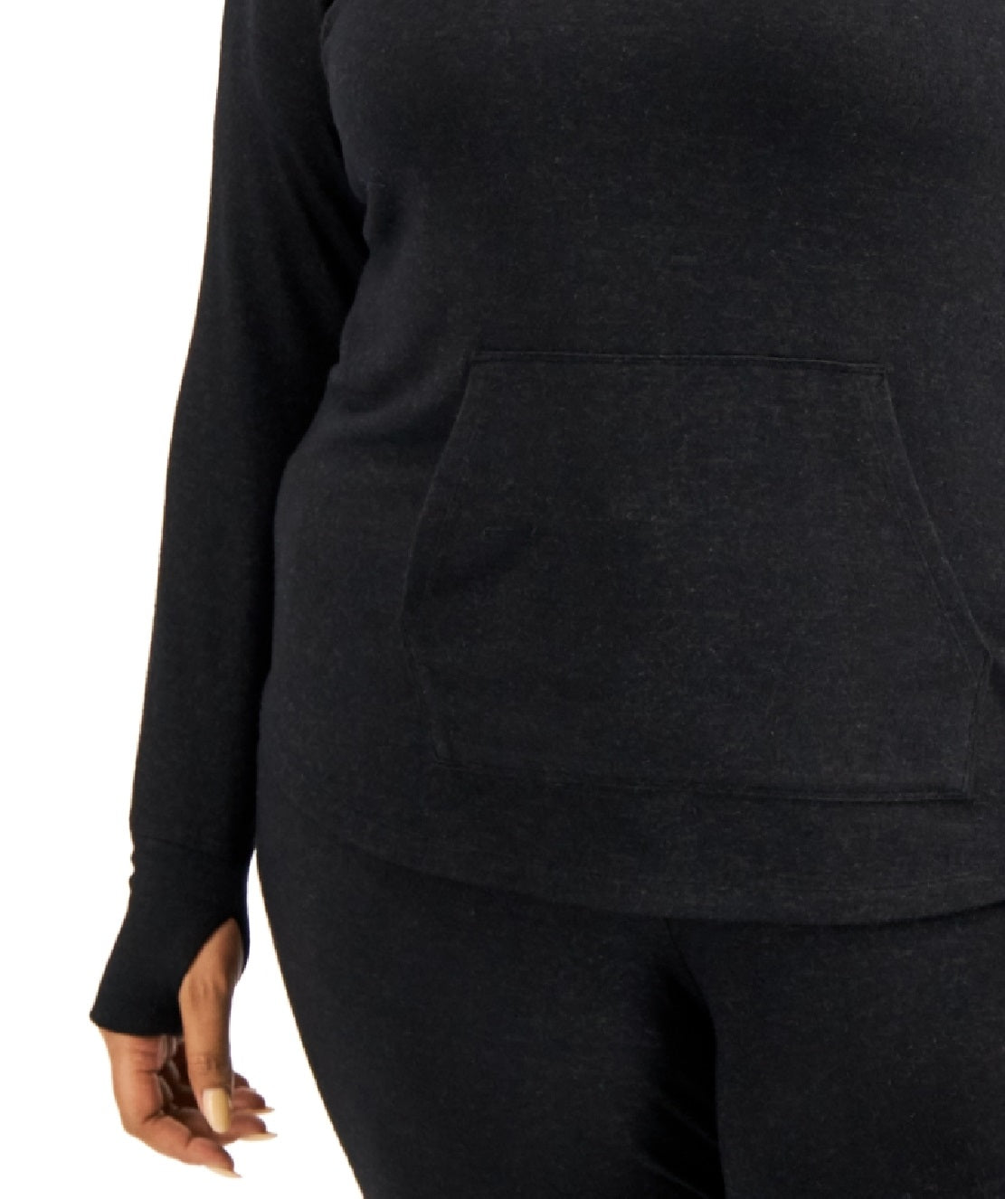 ID Ideology Women's Plus Knit Hoodie Black Size 2X