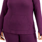 ID Ideology Women's Plus Knit Hoodie Purple Size 1X