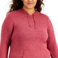 Ideology Women's Plus Knit Hoodie Red Size 3X