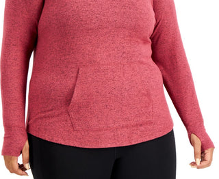 Ideology Women's Plus Knit Hoodie Red Size 3X
