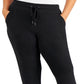 ID Ideology Women's Drawstring Knit Joggers Black Size 2X